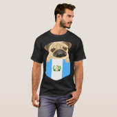 Guatemala Flag Pug Dog In Pocket T-shirt (Voorkant volledig)