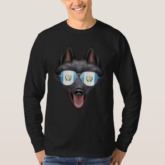 Guatemala Flag Schipperke Dog Guatemala Pocket T-shirt (Voorkant)