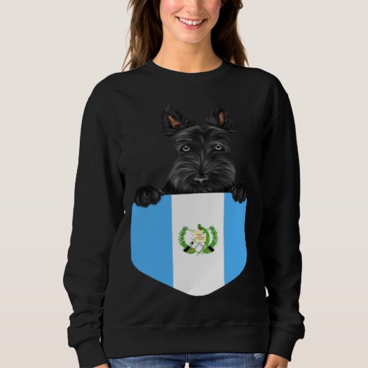 Guatemala Flag Scottish Terrier Dog In Pocket Trui (Voorkant)