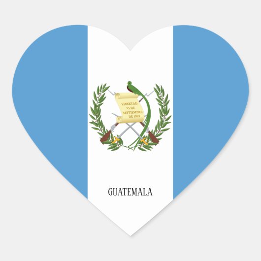 Guatemala Flag Splendid Patriotic Hart Sticker (Voorkant)