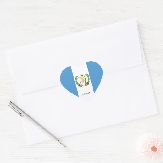 Guatemala Flag Splendid Patriotic Hart Sticker (Envelop)