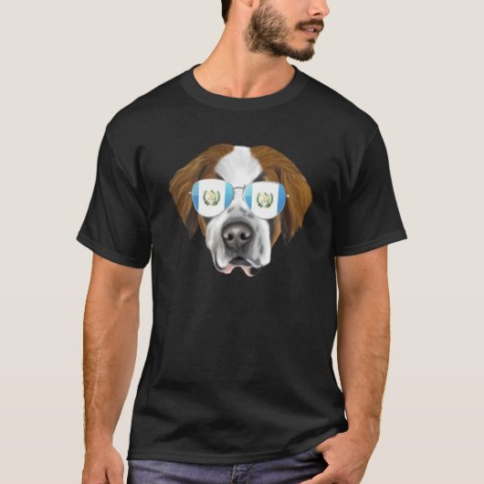 Guatemala Flag St Bernard Dog Guatemala Pocket T-shirt (Voorkant)