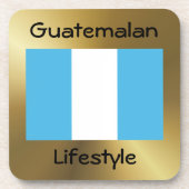 Guatemala Flag+Text Onderzetter (Voorkant)