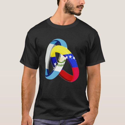 Guatemala Flag Venezuela Grown Ring Marriage Weddi T-shirt (Voorkant)