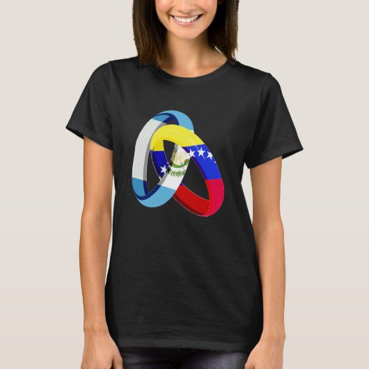 Guatemala Flag Venezuela Grown Ring Marriage Weddi T-shirt (Voorkant)