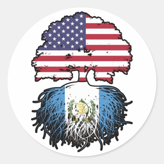 Guatemala Guatemala Amerikaans-Amerikaanse vlag Ronde Sticker (Voorkant)