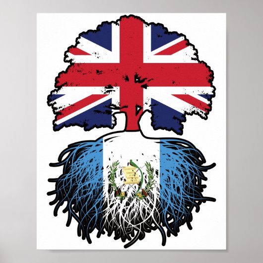 Guatemala Guatemala Brits - Brits - Bergoldvlag Poster (Voorkant)