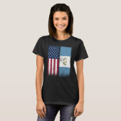 Guatemala Guatemalan American Flags Proud USA T-shirt (Voorkant volledig)