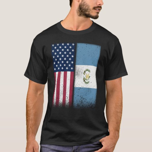 Guatemala Guatemalan American Flags Proud USA T-shirt (Voorkant)