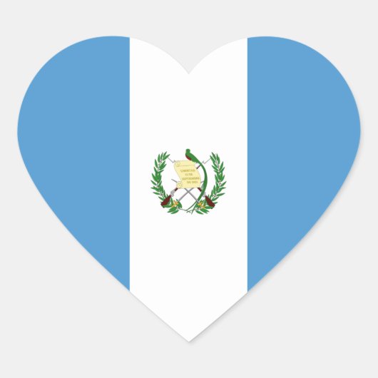 Guatemala/Guatemalteekse Hart Vlag Sticker (Voorkant)