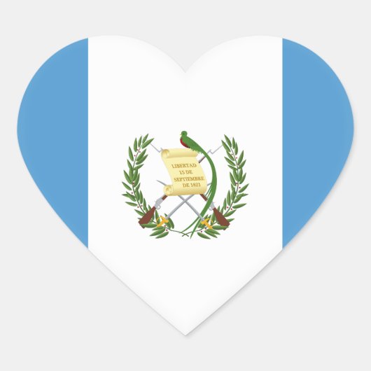 Guatemala (Guatemalteekse vlag) Hart Sticker (Voorkant)