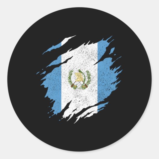 Guatemala Guatemalteekse Vlag Pride Chaa Ronde Sticker (Voorkant)