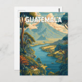 Guatemala Illustratie Reizen Art Vintage Briefkaart (Voorkant / Achterkant)