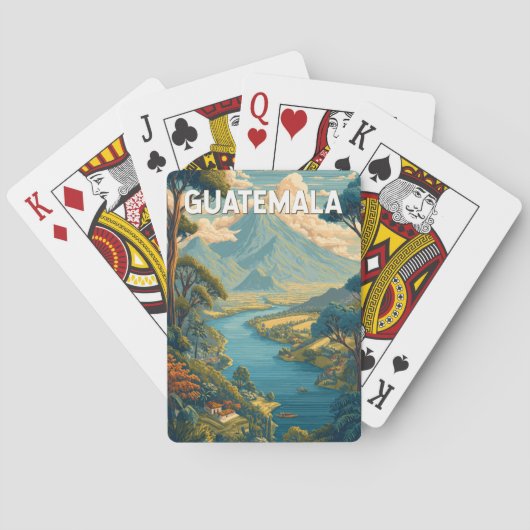 Guatemala Illustratie Reizen Art Vintage Pokerkaarten (Achterkant)
