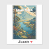 Guatemala Illustratie Reizen Art Vintage Sticker (Vel)
