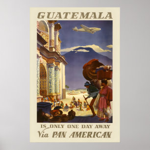Guatemala is slechts één dag verwijderd Vintage Re Poster