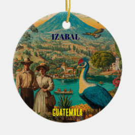 GUATEMALA, IZABAL Retro poster Keramisch Ornament