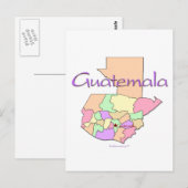 Guatemala-kaart Briefkaart (Voorkant / Achterkant)