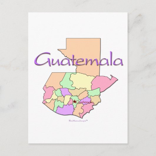 Guatemala-kaart Briefkaart (Voorkant)