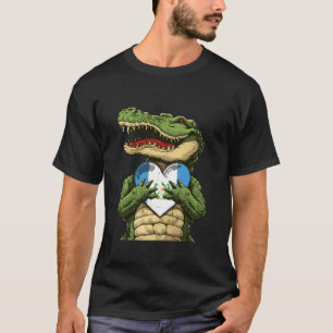 Guatemala Krokodil Hart Guatemalteekse Vlag Guatem T-shirt