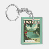  GUATEMALA LAGO PETEN Retro poster Sleutelhanger (Voorkant Links)