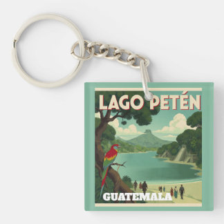 GUATEMALA LAGO PETEN Retro poster Sleutelhanger