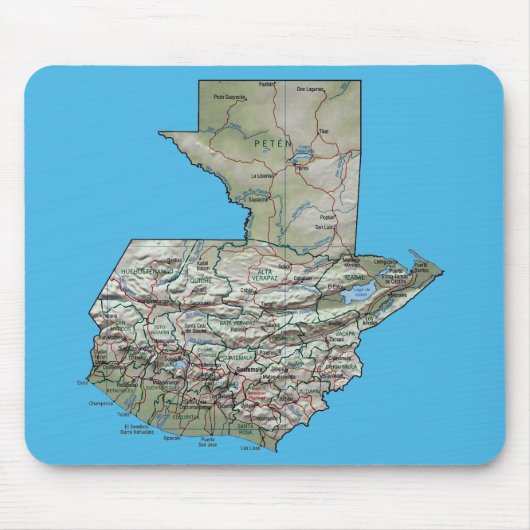Guatemala Map Mousepad Muismat (Voorkant)