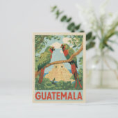 Guatemala Maya ruïnes en tropische vogels reizen k Briefkaart (Staand voorkant)
