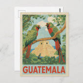 Guatemala Maya ruïnes en tropische vogels reizen k Briefkaart (Voorkant / Achterkant)