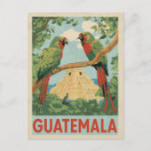 Guatemala Maya ruïnes en tropische vogels reizen k Briefkaart (Voorkant)