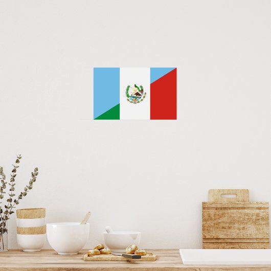 guatemala mexico halve vlag poster (Keuken)