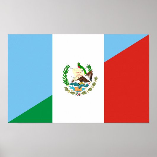 guatemala mexico halve vlag poster (Voorkant)