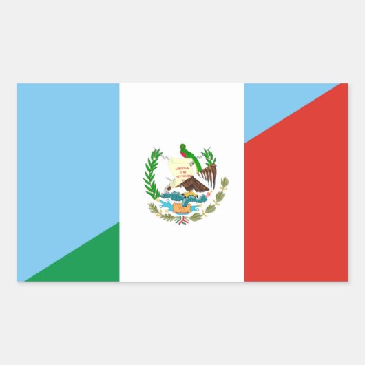 guatemala mexico halve vlag rechthoekige sticker (Voorkant)