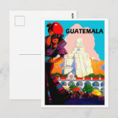 Guatemala, moedervrouw met aardewerk, piramide briefkaart (Voorkant / Achterkant)