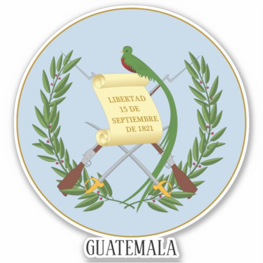 Guatemala Nationale wapenschild Patriottisch Sticker (Voorkant)