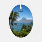 Guatemala, Natuurlijk mooi landschap keramiek Metalen Ornament (Voorkant links)