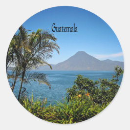 Guatemala, Natuurlijk Schoon Landschap Ronde Sticker