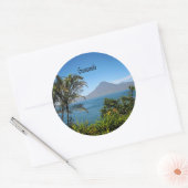 Guatemala, Natuurlijk Schoon Landschap Ronde Sticker (Envelop)