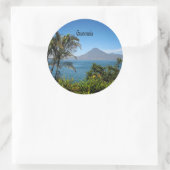Guatemala, Natuurlijk Schoon Landschap Ronde Sticker (Tas)