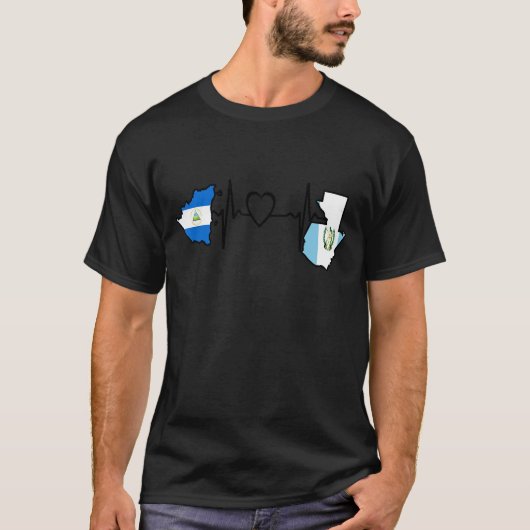 Guatemala Nicaragua Flag Guatemalan French Heartbe T-shirt (Voorkant)