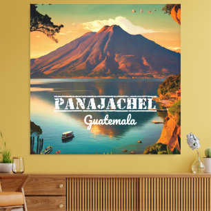 Guatemala Panajachel retro Canvas Afdruk