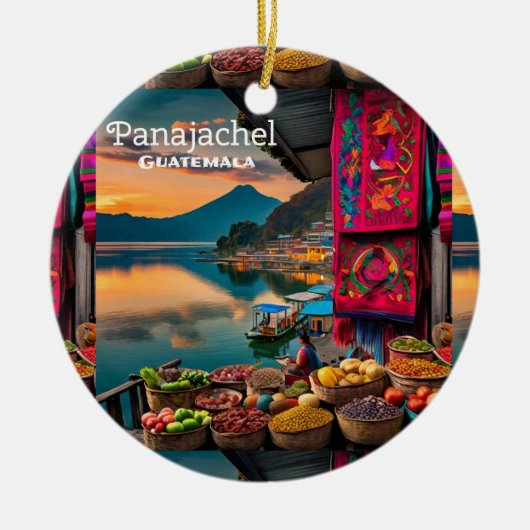 Guatemala Panajachel |  retro Keramisch Ornament (Voorkant)