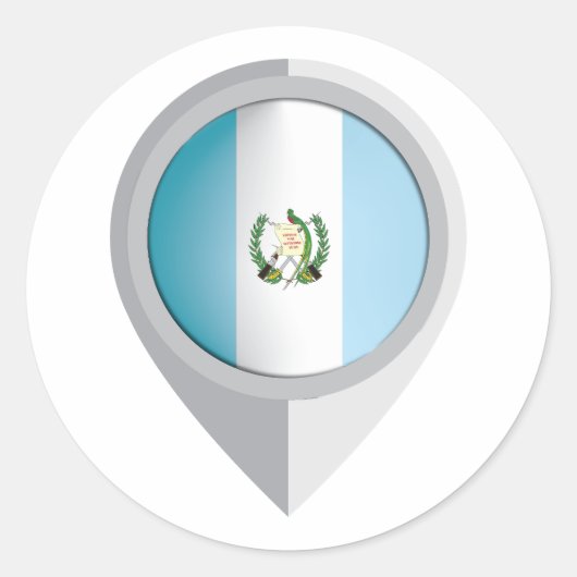 Guatemala pin locatie vlag ronde sticker (Voorkant)