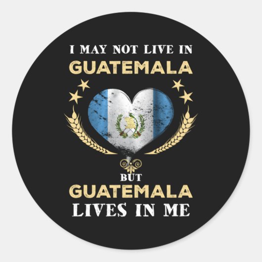 Guatemala Proud Hispanic Guate Flag Guatemalaanse  Ronde Sticker (Voorkant)