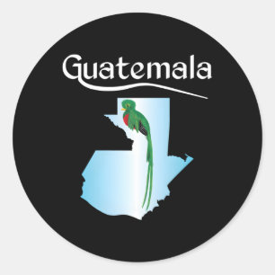 Guatemala Quetzal Cha Guate Antigua Tikal Peten FL Ronde Sticker