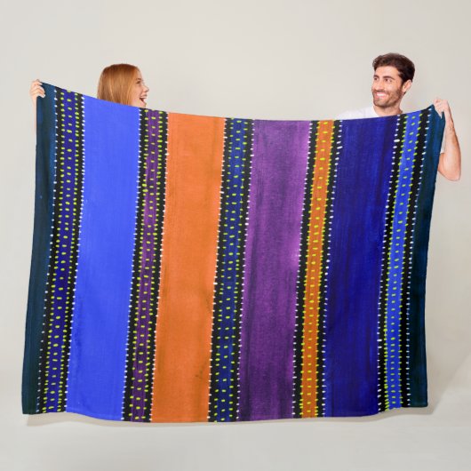Guatemala Rainbow Fleece Blanket (In situ)