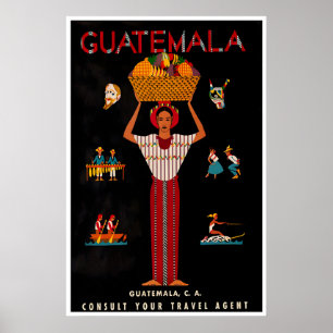 Guatemala Reis Kunst Zuid-Amerika Poster Print