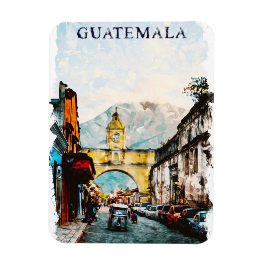 Guatemala Retro Vintage Reis Kunst Magneet (Verticaal)