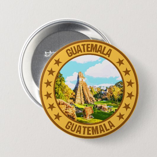 Guatemala Ronde Button 7,6 Cm (Voorkant /achterkant)