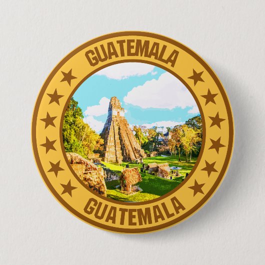 Guatemala Ronde Button 7,6 Cm (Voorkant)